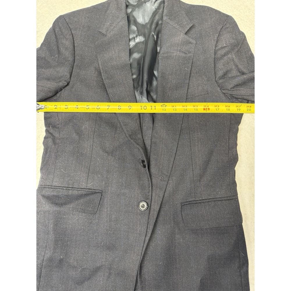 VTG 70s Evan-Picone 100% Wool Suit Jacket Blazer A.H. Benoit & Co. Blue/Gray 40R - Picture 2 of 6